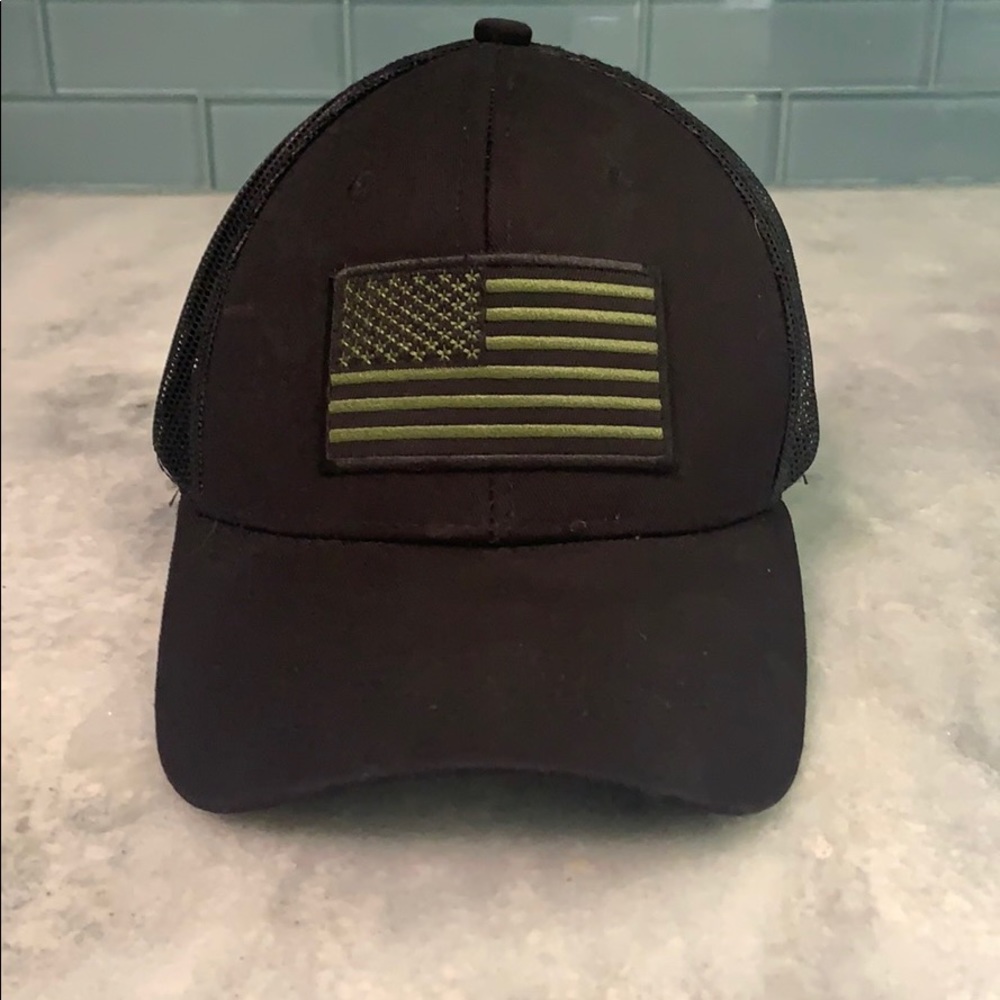 Black American flag hat- adjustable